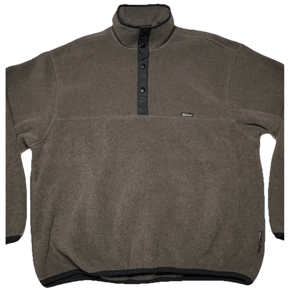Vintage Woolrich Mens Polartec Fleece Pullover Snap Brown Large 90s Y2K NWT RARE - Picture 2 of 8